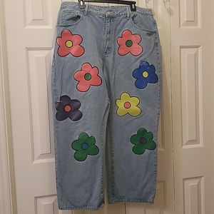 SHEIN Indie Flower Jeans (Plus)